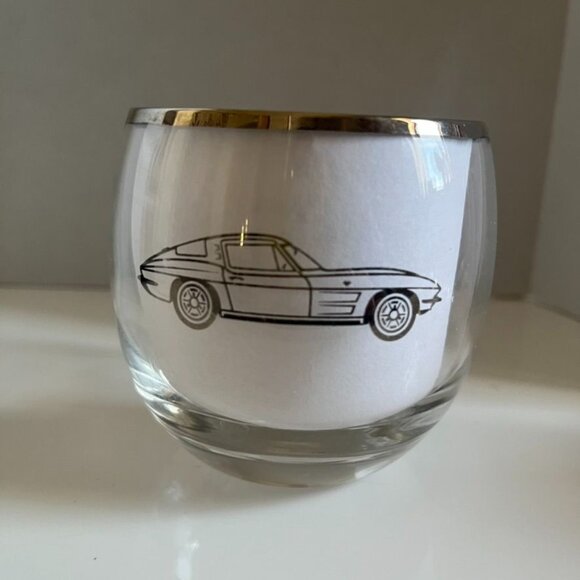 Vintage Chevrolet 1963 Promotional Roly Poly Whiskey Glasses Set Of 4 MCM - Picture 6 of 7